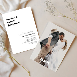 Convites Casamento de Fotografia Casual Bold Monograma