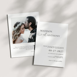 Convites Casamento de Fotografia com Código QR Moderno e Mi