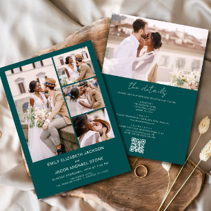 Convites Casamento de Fotografia com Código QR Tudo Verde T