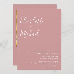 Convites Casamento de Fotografia com Rosa de Script Minimal