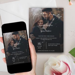 Convites Casamento de Fotografia com Sobreposição de Texto