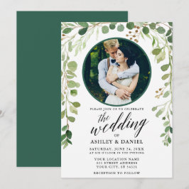 Convites Casamento de Fotografia da Caligrafia Botânica Ver