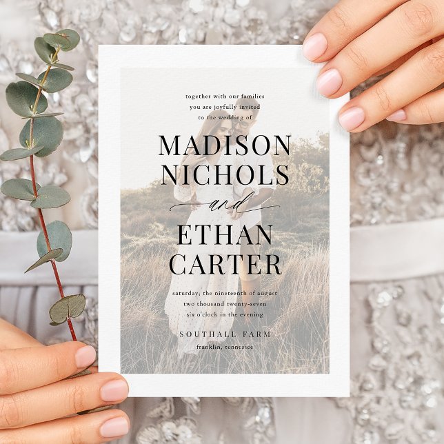 Convites Casamento De Fotografia Da Caligrafia Simples Eleg (Criador carregado)