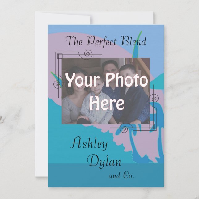 Convites Casamento de Fotografia da Família Misturada do Oc (Frente)