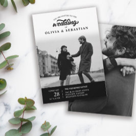 Convites Casamento de Fotografia da Tipografia Elegante Neg