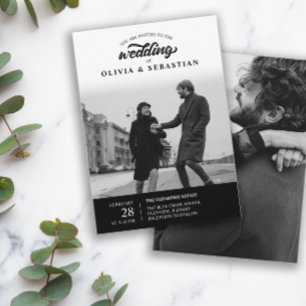 Convites Casamento de Fotografia da Tipografia Elegante Neg