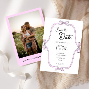 Convites Casamento de Fotografia de Arco Rosa Moderno Salva