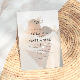 Convites Casamento de Fotografia de Caligrafia Elegante de