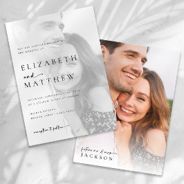 Convites Casamento de Fotografia de Caligrafia Minimalista 