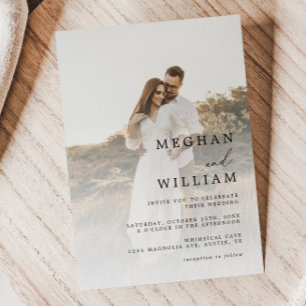 Convites Casamento de Fotografia de Calligrafia Elegante