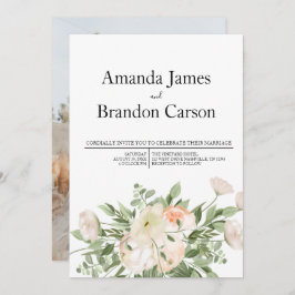 Convites Casamento de Fotografia de Pequim Rosa Elegante