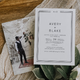 Convites Casamento de Fotografia de Quadros Duplos Minimali