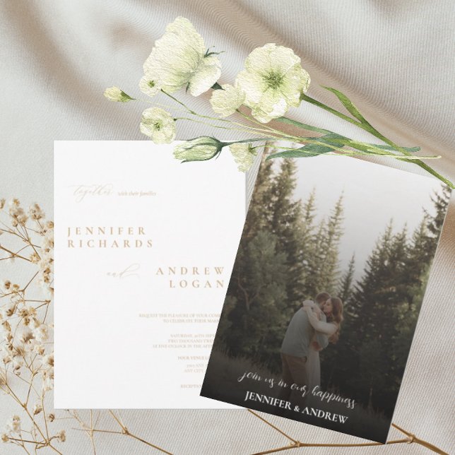 Convites Casamento de Fotografia de Script Simples (Criador carregado)