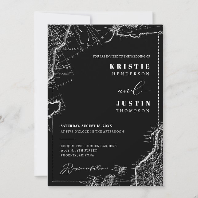 Convites Casamento de Fotografia do Código QR do Classic Bl (Frente)