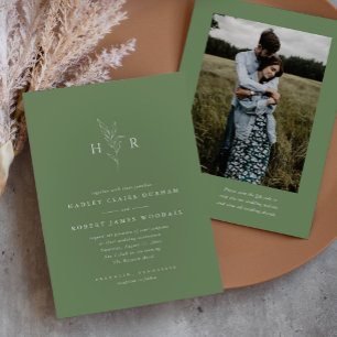 Convites Casamento de Fotografia do Código QR do Monograma 