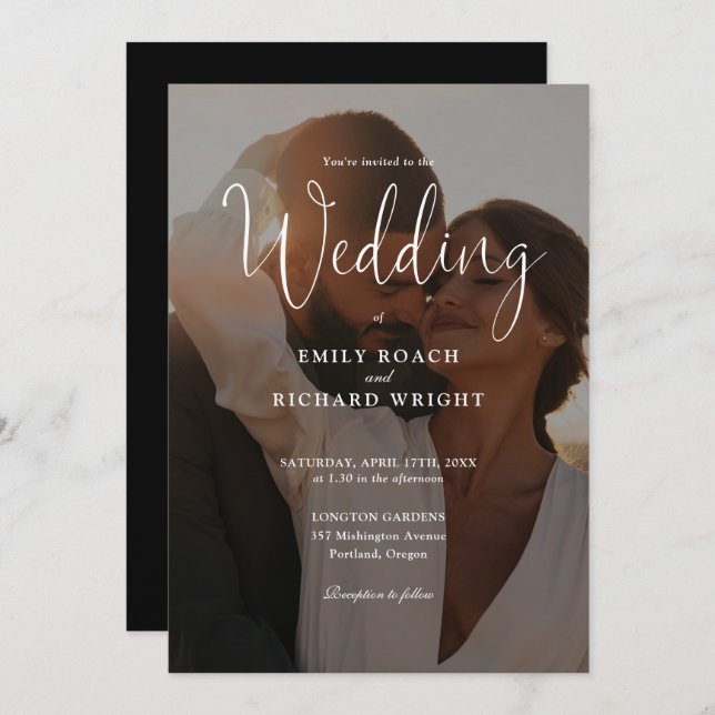 Convites Casamento de Fotografia do Código QR do Script Mod (Frente/Verso)