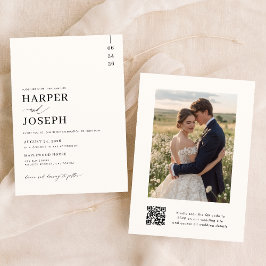 Convites Casamento de Fotografia do Código QR Elegante Mode