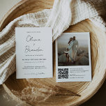 Convites Casamento de Fotografia do Código QR Manuscrito El<br><div class="desc">Convite para casamento de imagens de código QR simples,  manuscrito,  moderno e elegante,  impresso em design,  que pode ser personalizado com seu texto. Clique no botão "Personalizar" e use nossa ferramenta design para modificar este modelo. Veja a Design de Arte Gráfica para outros produtos que combinam com este design!</div>