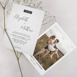 Convites Casamento de Fotografia do Monograma de Caligrafia