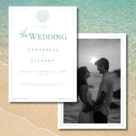 Convites Casamento de Fotografia do Shell Branco da Aqua co