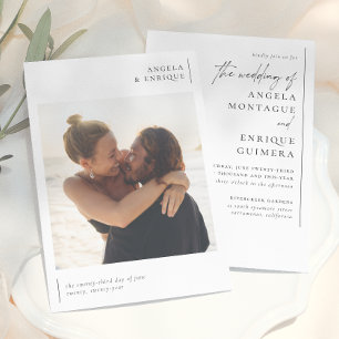 Convites Casamento de Fotografia Elegante Romântica Mínima