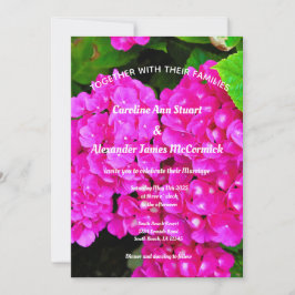 Convites Casamento de Fotografia Floral Rosa-Rosa Hydrangea