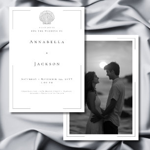 Convites Casamento de Fotografia Mínima da Tipografia Branc