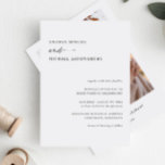 Convites Casamento de Fotografia Moderna Simples<br><div class="desc">Este convite de casamento moderno minimalista apresenta um design elegante e limpo, perfeito para anunciar seu dia especial com sofisticação. A frente mostra os detalhes essenciais do seu casamento, enquanto a parte de trás apresenta uma foto impressionante e de alta qualidade do casal feliz. Este toque pessoal adiciona uma camada...</div>