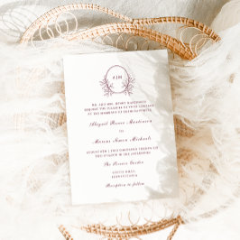 Convites Casamento de Fotografia QR Rsvp Burgundy