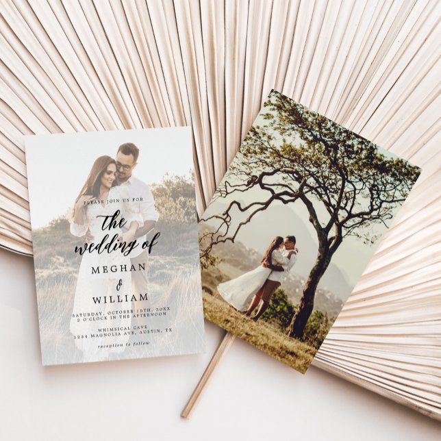 Convites Casamento de Fotografia Rustic Calliographic (Criador carregado)