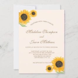 Convites Casamento de Fotografia Rustic Sunflower Minimalis