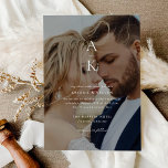 Convites Casamento de Fotografia Simples do Monograma Moder<br><div class="desc">Nosso Simples Convite para Casamento de Foto de Monograma Moderno apresenta uma bela foto de noivado de sangramento de cheio sobreposta com pares de tipos modernos e um monograma das iniciais de casal.</div>