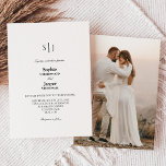 Convites Casamento de Fotografia Simples e Clássica Moderna<br><div class="desc">Este convite de casamento de fotos simples, clássico e moderno, é perfeito para o seu elegante casamento moderno. Esta design apresenta uma caligrafia simples preta em um fundo branco brilhante neutro para combinar com o seu casamento tradicional clássico ou o casamento de boho minimalista no primavera, verão, outono ou inverno....</div>