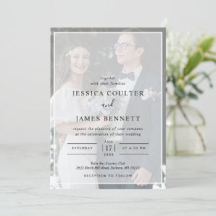 Convites Casamento de Fotografia Vellum com Tipografia Míni