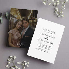 Convites Casamento de Fotografias Brancas com Caligrafia Mo