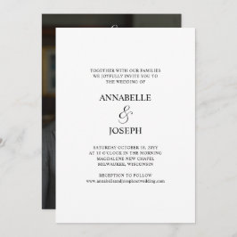 Convites Casamento de Fotografias Brancas Mínimo Formal de