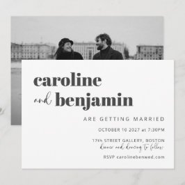 Convites Casamento de Fotografias Chic Modernas Elegante Br