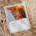 Convites Casamento de Fotografias Clássicas Simples Minimal<br><div class="desc">Este simples convite de casamento clássico e minimalista é perfeito para o seu elegante casamento moderno. Este design apresenta um guião preto simples sobre um fundo branco brilhante neutro para corresponder ao seu casamento clássico tradicional ou ao casamento de boho minimalista no primavera, verão, outono ou inverno. Por favor, sinta-se...</div>
