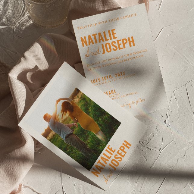 Convites Casamento de Fotografias Coloridas Modernas Clássi (Criador carregado)