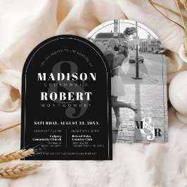 Convites Casamento de Fotografias com Ampersand Preto e Bra