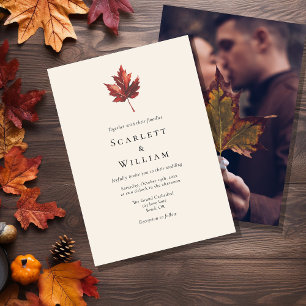 Convites Casamento de Fotografias com Folha de Folha Mínima