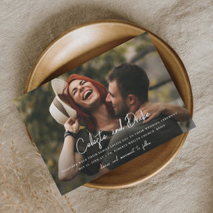 Convites Casamento de Fotografias com Nomes de Script Moder