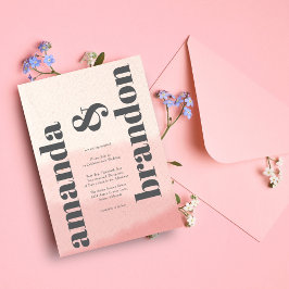 Convites Casamento de Fotografias com Script Bold Blush e B