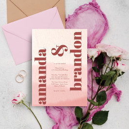 Convites Casamento de Fotografias com Script Bold Blush e B