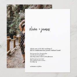 Convites Casamento de Fotografias com Script de Manuscrito 