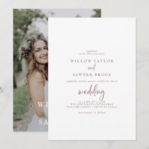 Convites Casamento de Fotografias com Script Dourado Rustic