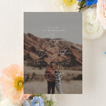 Convites Casamento de Fotografias com Script Minimalista El<br><div class="desc">Completamente personalizável,  este simples convite de na moda contém fontes elegantes com sua foto em segundo plano. Há uma transparência em sua foto para destacar seu texto. A parte traseira contém uma foto adicional. Visite a coleção para ver itens correspondentes e mais como este.</div>