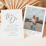 Convites Casamento de Fotografias com Script Minimalista El<br><div class="desc">A Coleção Ella Wedding apresenta uma elegante letra com script caligráfico e um layout minimalista simples. Esta coleção é perfeita para o casal clássico que procura criar um evento de eterno moderno.</div>