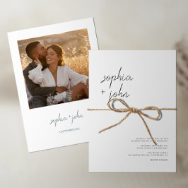 Convites Casamento de Fotografias com Script Moderno Minima