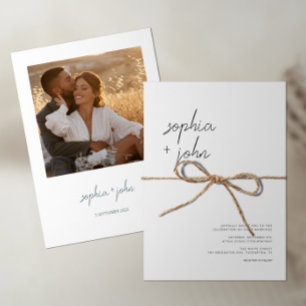 Convites Casamento de Fotografias com Script Moderno Minima